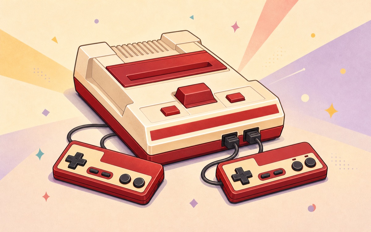 红白机（Famicom）怀旧主机插画